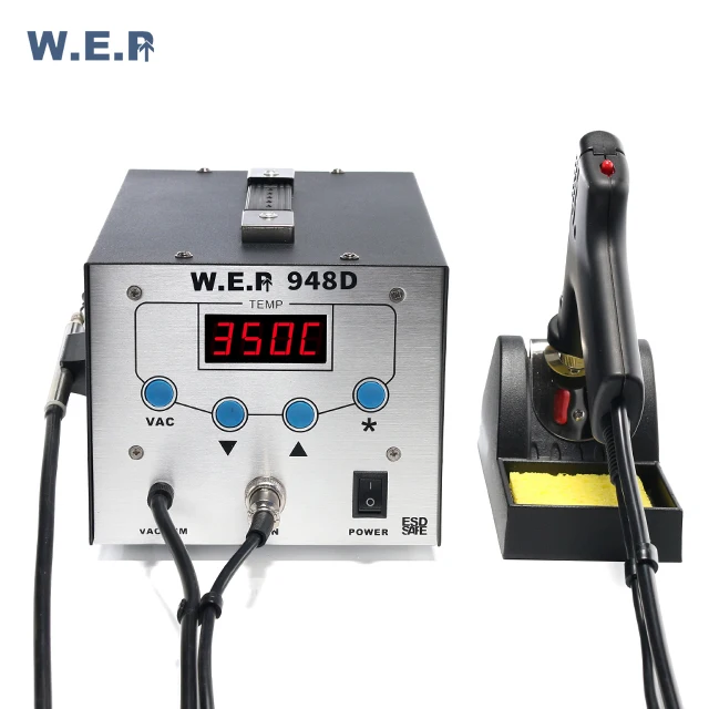 Standard version Soldering iron and Desoldering Gun Station Suction Tin Gun Welding Machine WEP 948D
Standard version Soldering iron and Desoldering Gun Station Suction Tin Gun Welding Machine WEP 948D
