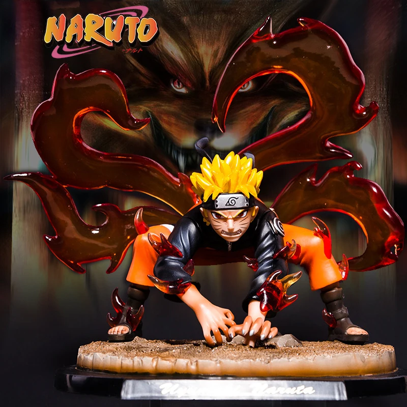 

Bandai Naruto Hand-made GK Nine-tailed Demon Fox Four-tailed Naruto Kawaii Exquisite Boxed Action Hand-made Model Ornaments Toys