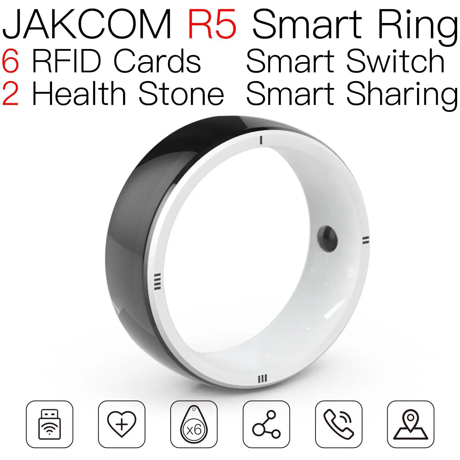 

JAKCOM R5 Smart Ring Newer than rewritable card 125 khz uhf hf rfid rfid reader backlight touch access controler 125khz access