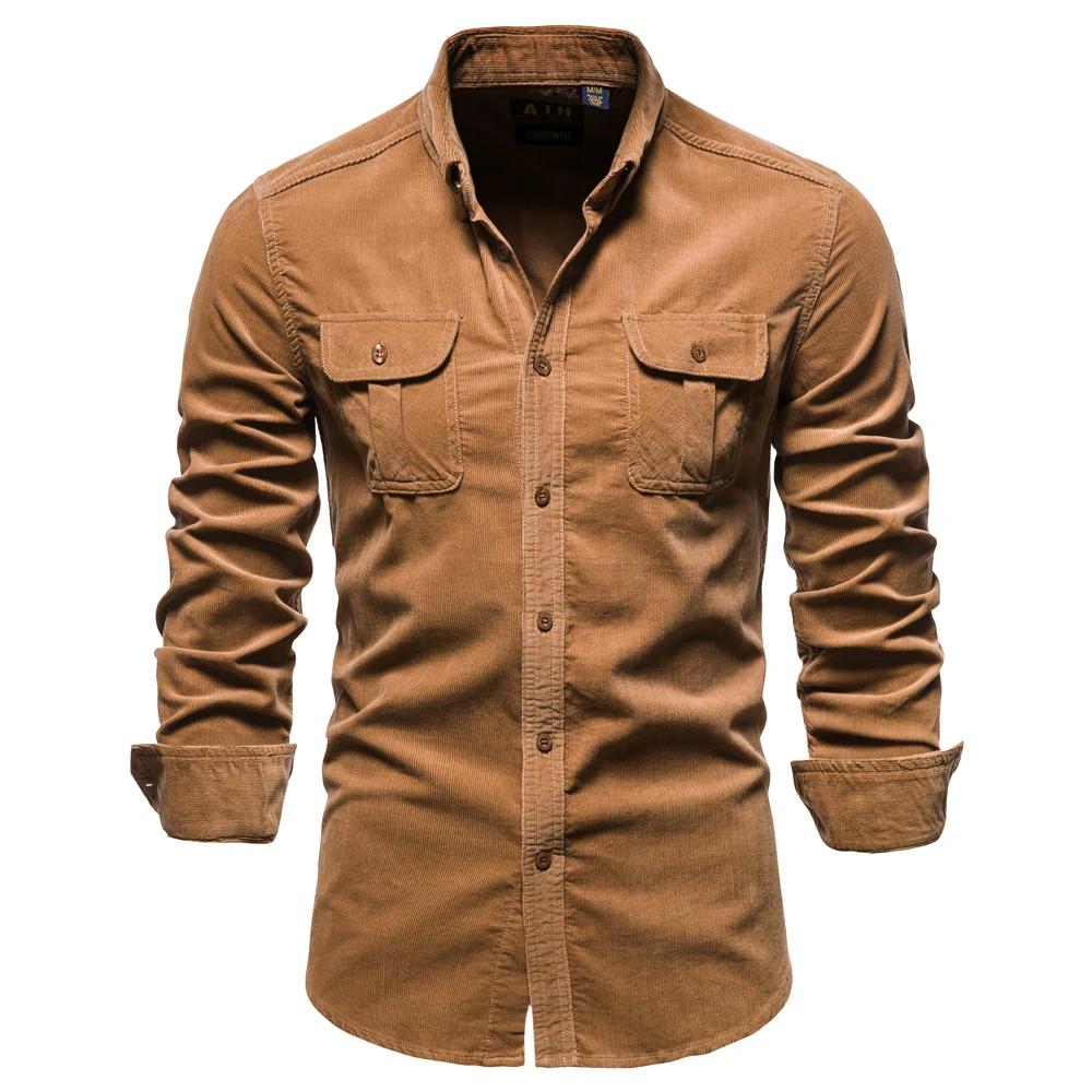 AIOPESON Corduroy 100% Cotton Shirts Men Business Casual Lapel Solid Color Slim Fit Men's Shirt New Autumn Fashion Shirt for Men
AIOPESON Corduroy 100% Cotton Shirts Men Business Casual Lapel Solid Color Slim Fit Men's Shirt New Autumn Fashion Shirt for Men