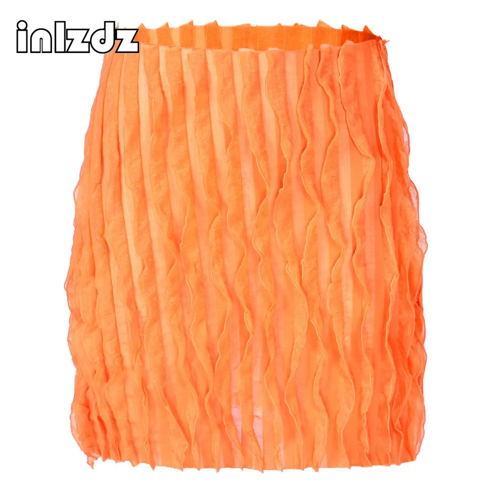 

Womens Vacation Beach Pool Party Solid Color Mini Skirts Fashion Ruffle Split Pencil Skirt Party Clubwear Cover Ups Beachwear