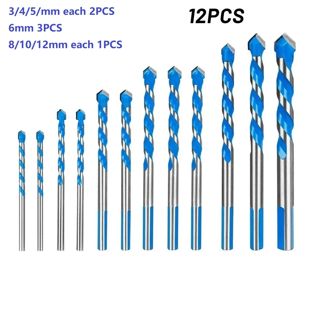 12PCS Construction Drill Bit Multi-Functional Bits For Tile Glass Ceramic Marble For Better Drilling Dust Removal
12PCS Construction Drill Bit Multi-Functional Bits For Tile Glass Ceramic Marble For Better Drilling Dust Removal