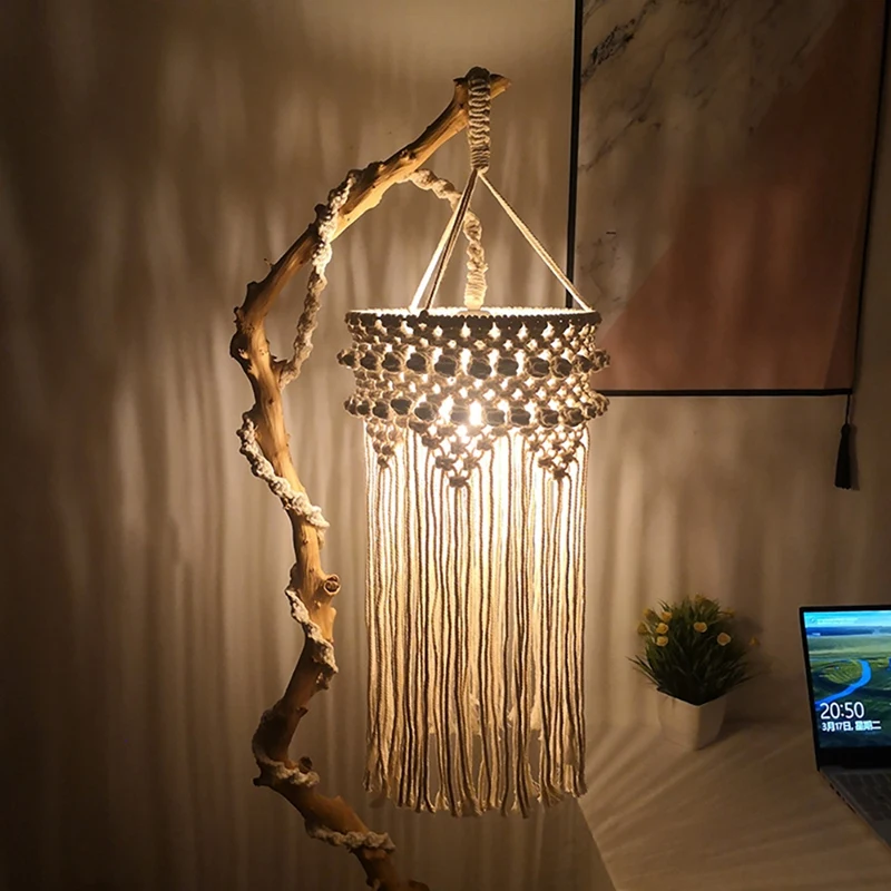 Hand Knitting Lamp Shade Ceiling Light Shade Fitting, Boho Hanging Pendant Light For Living Room Bedroom Decoration
Hand Knitting Lamp Shade Ceiling Light Shade Fitting, Boho Hanging Pendant Light For Living Room Bedroom Decoration