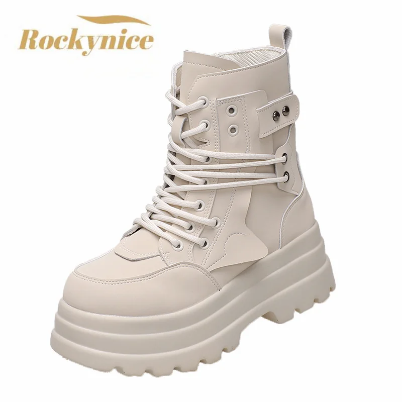 Leather Chunky Platform Ankle Boots Women Autumn Thick Bottom Punk Short Boots Woman Winter Lace Up Non-slip Motorcycle Shoes
Leather Chunky Platform Ankle Boots Women Autumn Thick Bottom Punk Short Boots Woman Winter Lace Up Non-slip Motorcycle Shoes