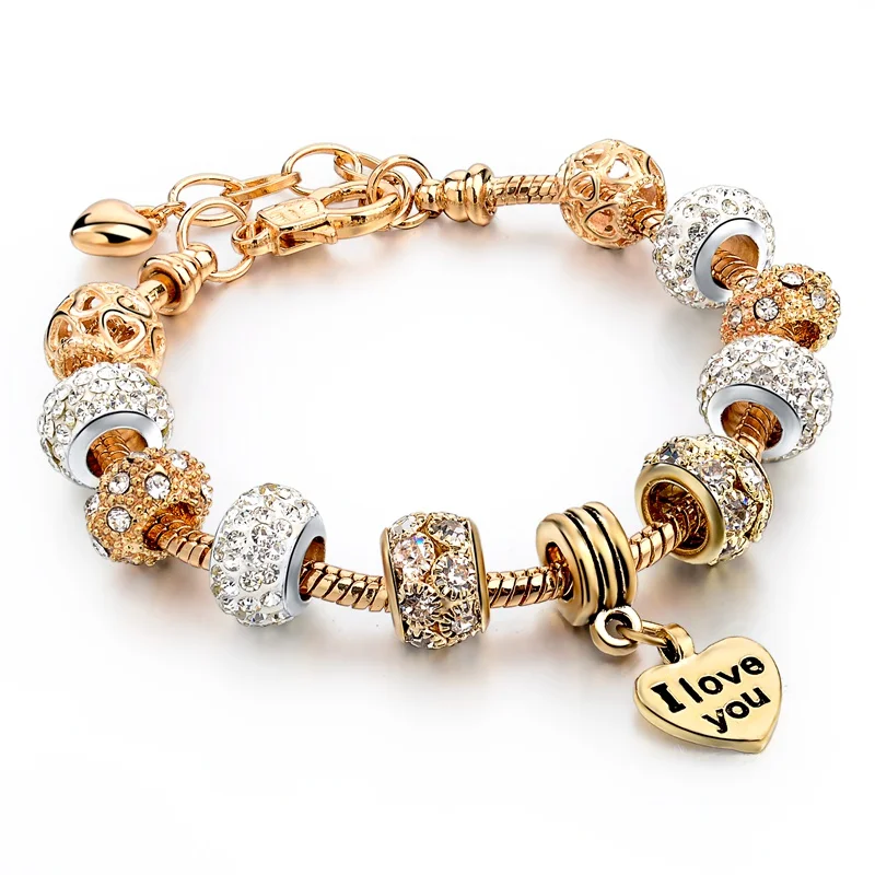 Gold LOVE Pendant Bracelet Ladies Gold Bracelet Drill Ball Bead Bracelet Alloy Bead Big Hole Bead Bracelet
Gold LOVE Pendant Bracelet Ladies Gold Bracelet Drill Ball Bead Bracelet Alloy Bead Big Hole Bead Bracelet