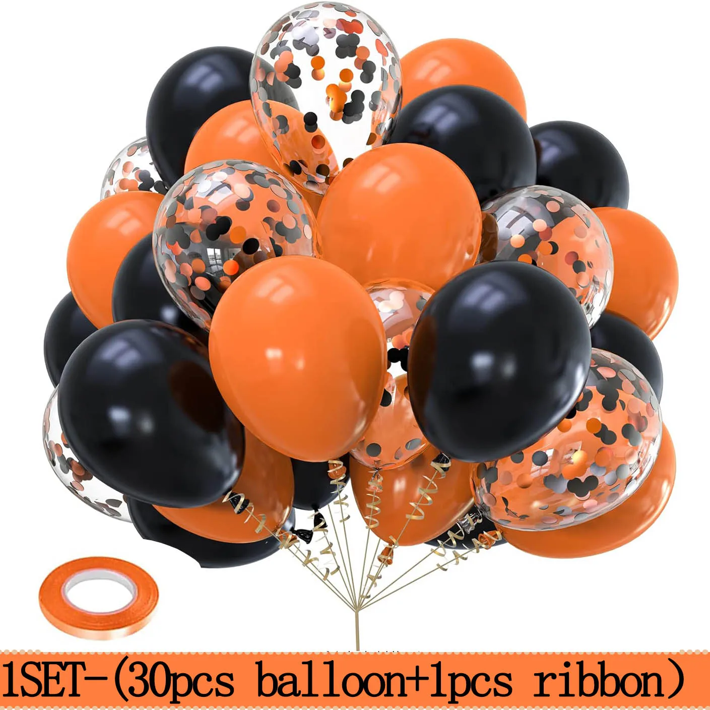 30 шт. оранжевые черные латексные шары для Хэллоуина 
30 шт. оранжевые черные латексные шары для Хэллоуина