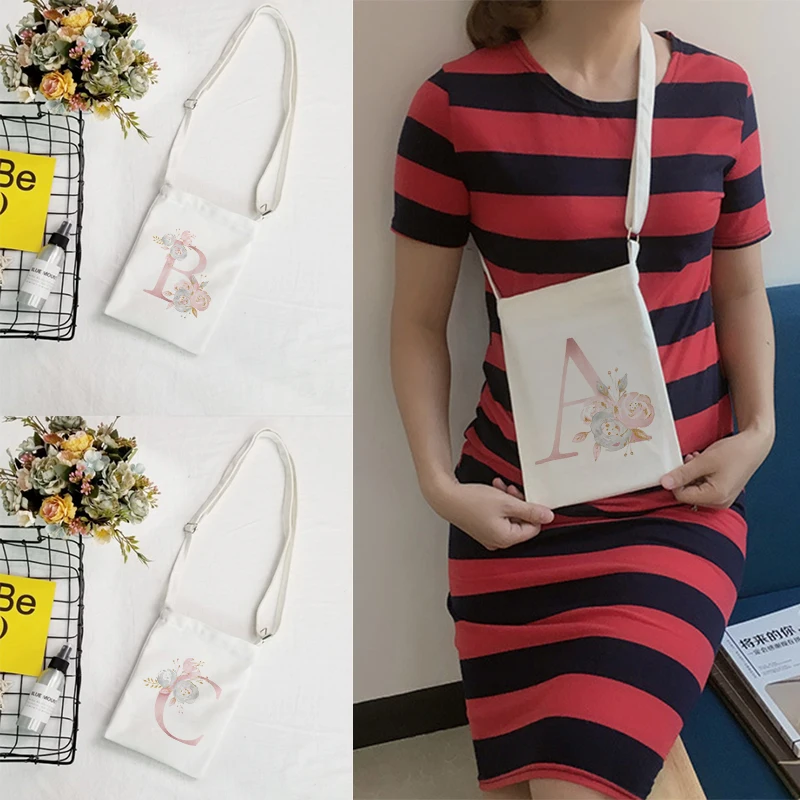 Rose Pink Letters Canvas Ladies Handbag Messenger Bag Fashion Phone Key Perfume Hand Cream Ladies Shoulder Bag Storage Bag Girls
Rose Pink Letters Canvas Ladies Handbag Messenger Bag Fashion Phone Key Perfume Hand Cream Ladies Shoulder Bag Storage Bag Girls