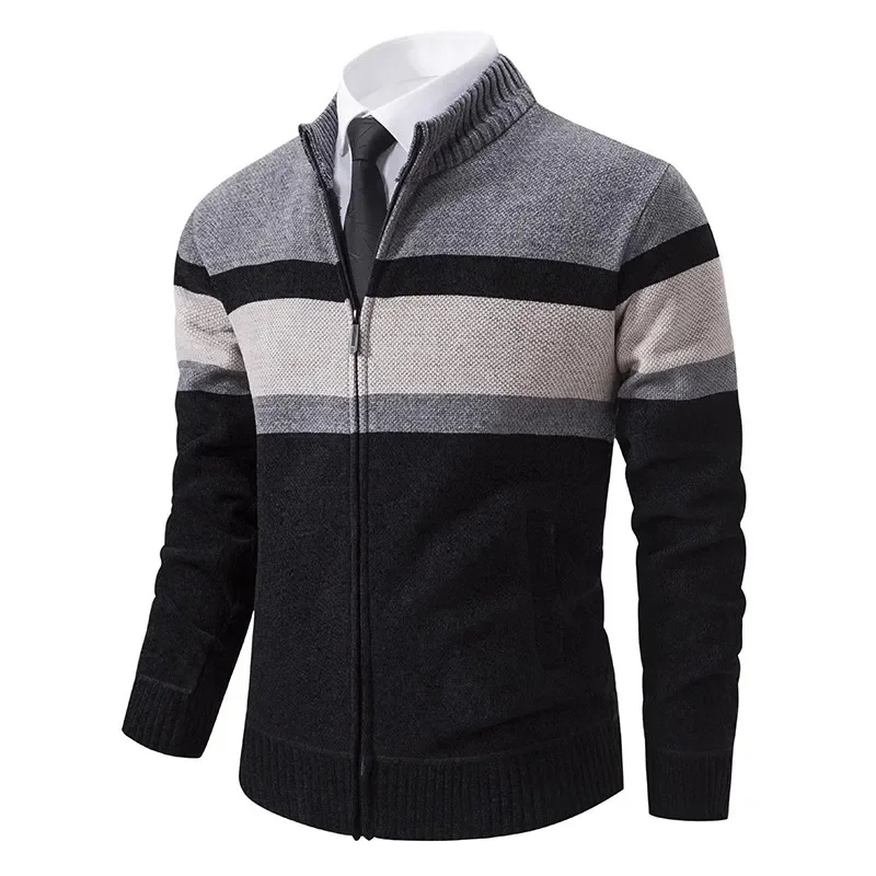 New AutumnWinter Golf Fashion Stripe Cardigan Men's Slim Fit Knitted Sweater Coat Men's Standing Neck Zipper Knitted Sweater
New AutumnWinter Golf Fashion Stripe Cardigan Men's Slim Fit Knitted Sweater Coat Men's Standing Neck Zipper Knitted Sweater