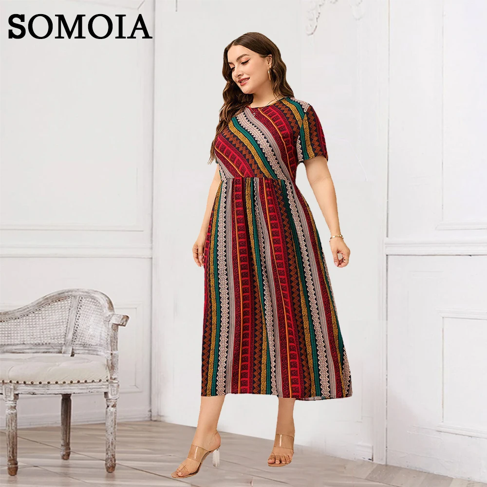 SOMOSHEIN Plus Size Women Clothing Stylish and Elegant Round Neck Patchwork Print Short-sleeved Dress Wholesale Dropshipping
SOMOSHEIN Plus Size Women Clothing Stylish and Elegant Round Neck Patchwork Print Short-sleeved Dress Wholesale Dropshipping