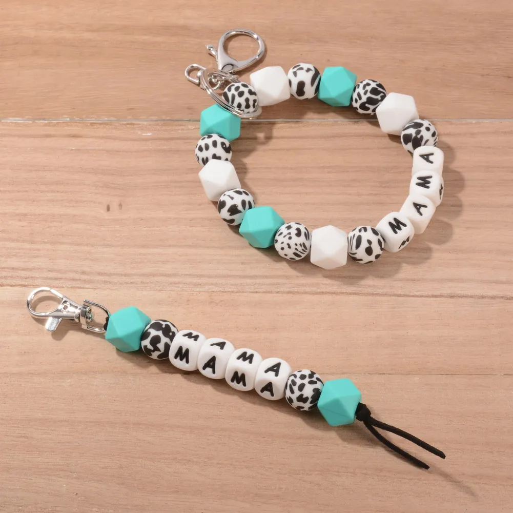 1set New Silicone Beads Letter MAMA Wristband Keychain Fringe Disc Pendant Keyring Wholesale Multicolor For Mother's Day Gift
1set New Silicone Beads Letter MAMA Wristband Keychain Fringe Disc Pendant Keyring Wholesale Multicolor For Mother's Day Gift