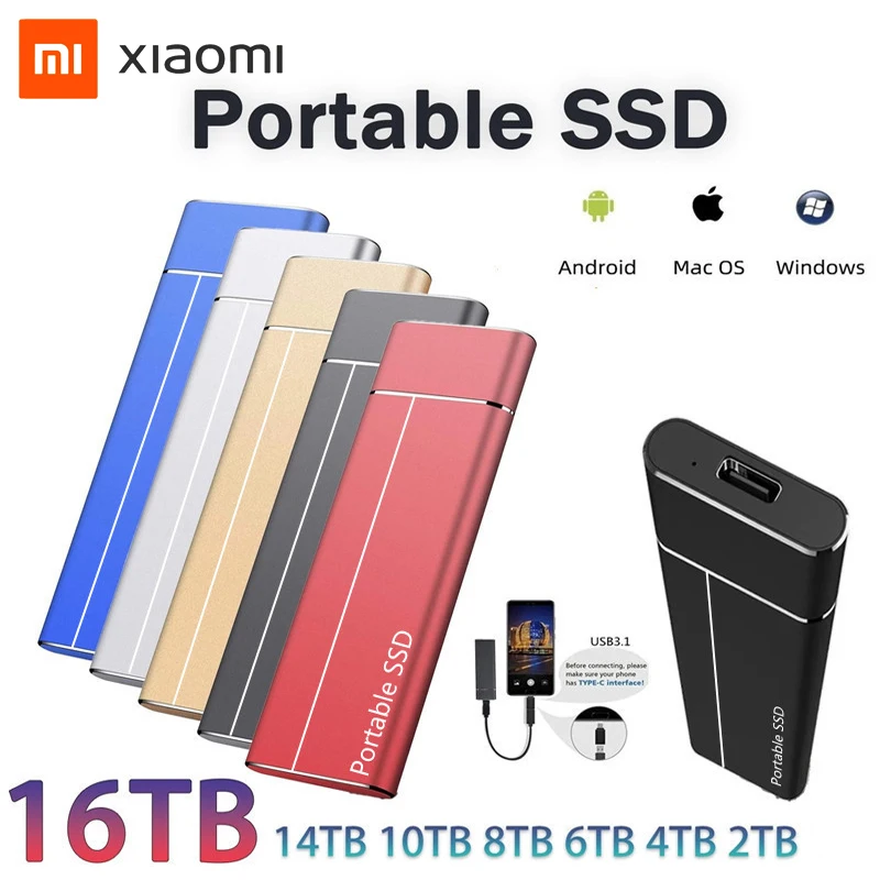 xiaomi Hot Sale Mini 8TB 4TB 2TB SSD High Speed Hard Disk External M.2 Solid State Disk Mass Storage USB 3.1 Type-C Interface
xiaomi Hot Sale Mini 8TB 4TB 2TB SSD High Speed Hard Disk External M.2 Solid State Disk Mass Storage USB 3.1 Type-C Interface