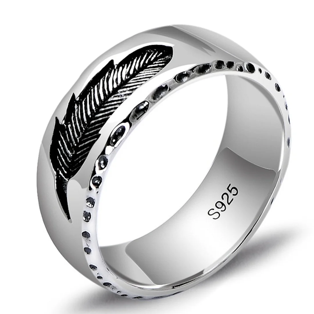 Fashion jewelry Thai Silver creative domineering feather ring for men, retro accessories personality hip-hop tide men ring
Fashion jewelry Thai Silver creative domineering feather ring for men, retro accessories personality hip-hop tide men ring