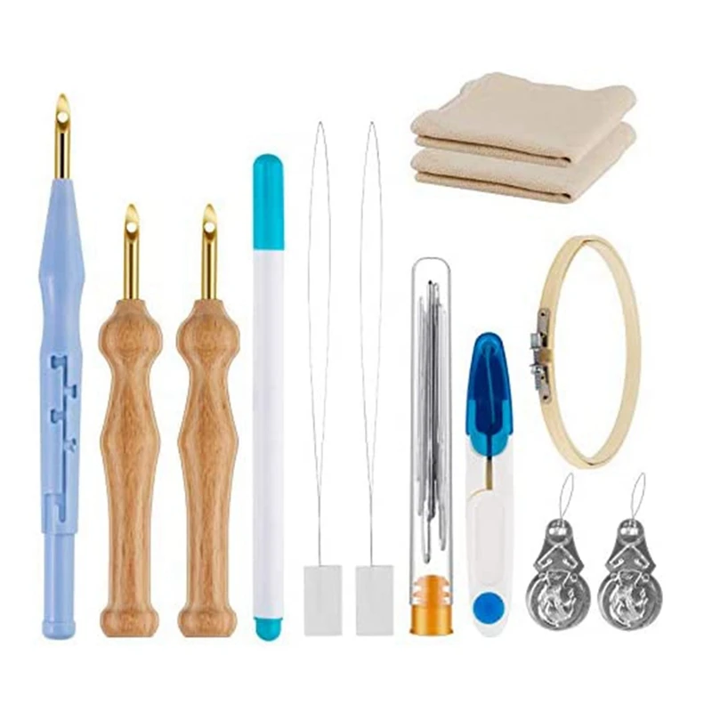 21PC Punch Needle Embroidery Kits Adjustable Punch Needle Tool, Wooden Handle Embroidery Pen, For Punch Needle Kits
21PC Punch Needle Embroidery Kits Adjustable Punch Needle Tool, Wooden Handle Embroidery Pen, For Punch Needle Kits