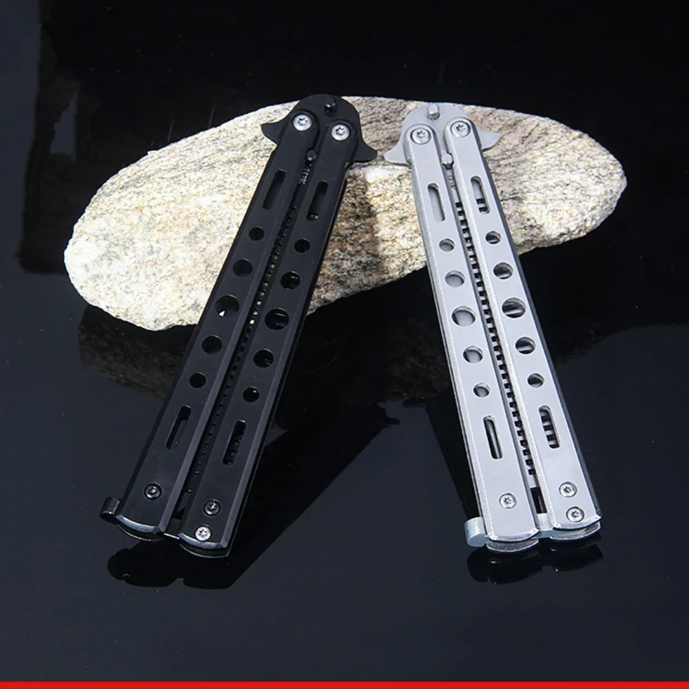 

Folding Comb for Men Butterfly Portable Training Knife Foldable Trainer Pocket Flail Metal Knife Uncut Blade