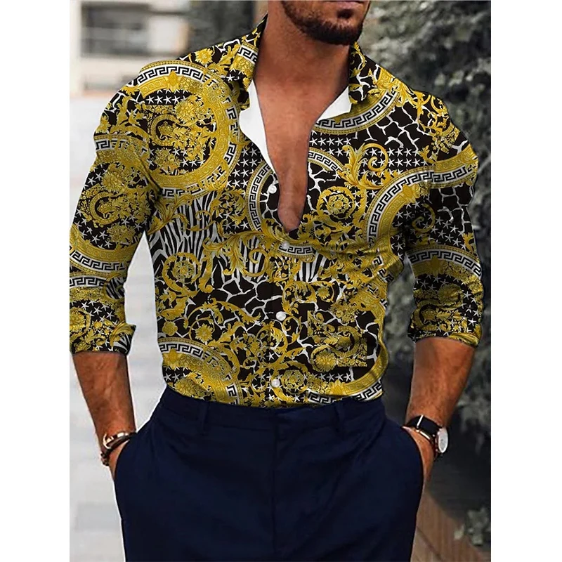 Spring Men Shirts Oversized Casual Shirt Flowers Print Long Sleeve Tops Men's Clothing Business Cardigan Blouses High Quality
Spring Men Shirts Oversized Casual Shirt Flowers Print Long Sleeve Tops Men's Clothing Business Cardigan Blouses High Quality