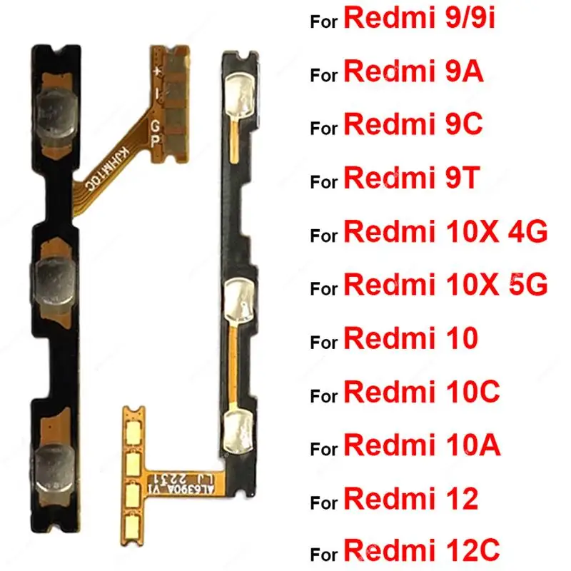 

Volume & Power Side Button Flex Cable For Xiaomi Redmi 12C 12 10 10A 10C 9 9A 9C 9i 9T 10X 4G 5G Flex Ribbon Replacement Parts