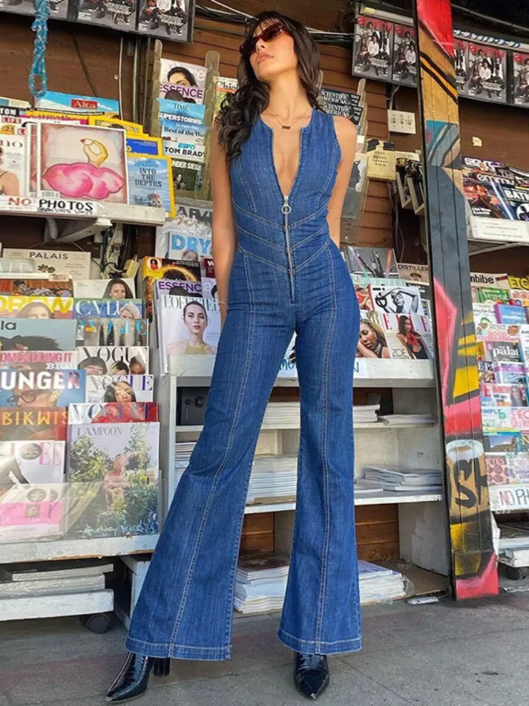 Женский джинсовый комбинезон без рукавов, элегантный длинный комбинезон с молнией и открытой спиной, комбинезон с высокой талией, туники в ...
Женский джинсовый комбинезон без рукавов, элегантный длинный комбинезон с молнией и открытой спиной, комбинезон с высокой талией, туники в ...