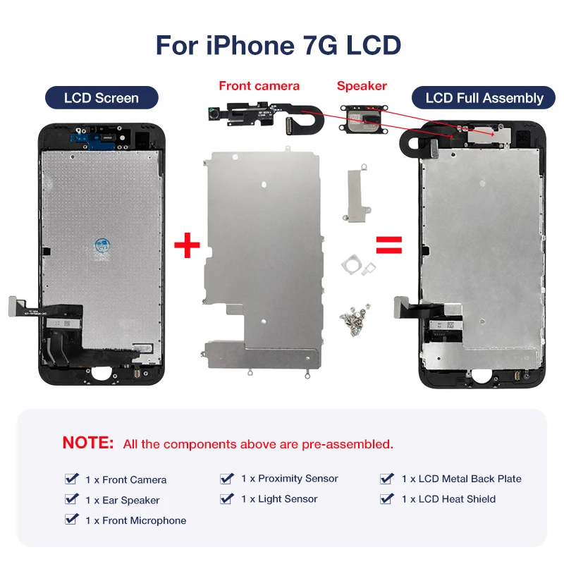 ЖК-дисплей для iPhone 7 8 Plus 7P с сенсорным дигитайзером, полная сборка, замена с домашней кнопкой, класс AAA +++
ЖК-дисплей для iPhone 7 8 Plus 7P с сенсорным дигитайзером, полная сборка, замена с домашней кнопкой, класс AAA +++