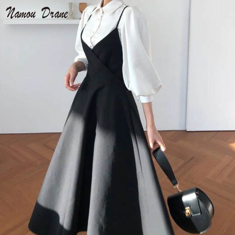 Namou Drane New Spring Dress 2022 Women Single Breasted Lantern Sleeve Shirt Set+Camisole Bow Pleated Solid Dresses dress
Namou Drane New Spring Dress 2022 Women Single Breasted Lantern Sleeve Shirt Set+Camisole Bow Pleated Solid Dresses dress