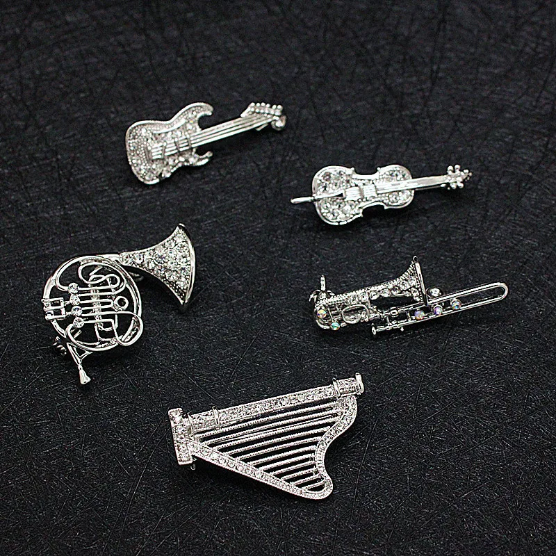 Multiple Image Rhinestone Musical Instrument Brooch Corsage Men and Women's Suit Pin Buckle Accessories Personalized Lapel Pins
Multiple Image Rhinestone Musical Instrument Brooch Corsage Men and Women's Suit Pin Buckle Accessories Personalized Lapel Pins