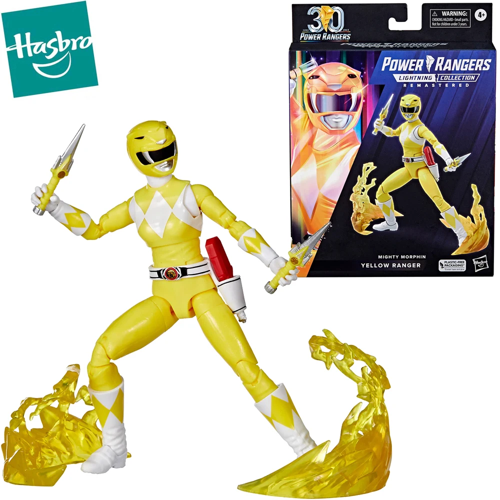 

В наличии Hasbro Power Ranger 30Th Lightning коллекция Re-Mighty Morphin Yellow Ranger, экшн-фигурка, коллекционные модели игрушек