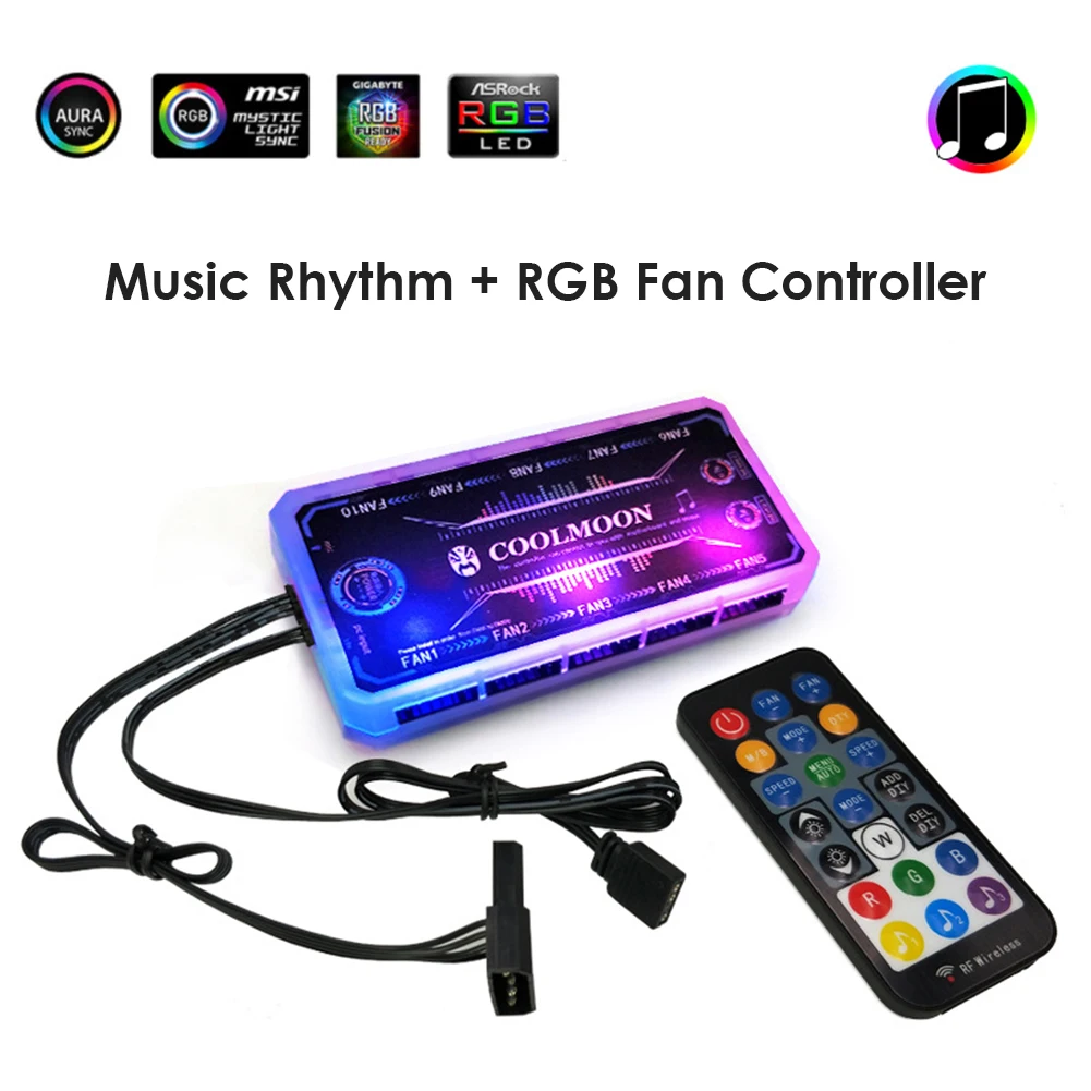 433.92Mhz Motherboard RGB Fan Controller 12cm 60W Remote Control Computer Case PC Cooling Chassis Fan Hub for Connecting/Sync
433.92Mhz Motherboard RGB Fan Controller 12cm 60W Remote Control Computer Case PC Cooling Chassis Fan Hub for Connecting/Sync