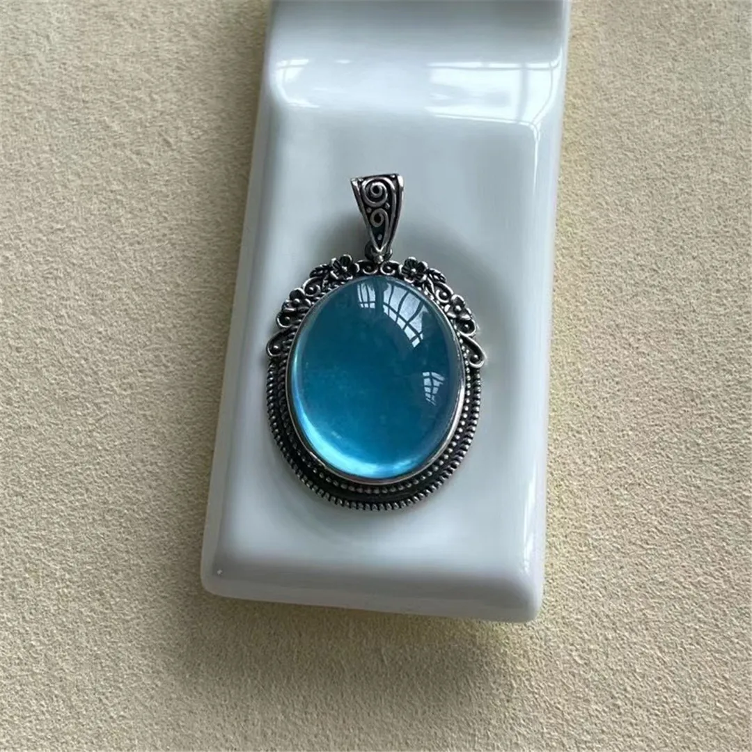 Natural Blue Aquamarine Pendant Jewelry For Women Lady Men Luck Beauty Love Gift Stone 28x23mm Beads Crystal 925 Silver AAAAA
Natural Blue Aquamarine Pendant Jewelry For Women Lady Men Luck Beauty Love Gift Stone 28x23mm Beads Crystal 925 Silver AAAAA