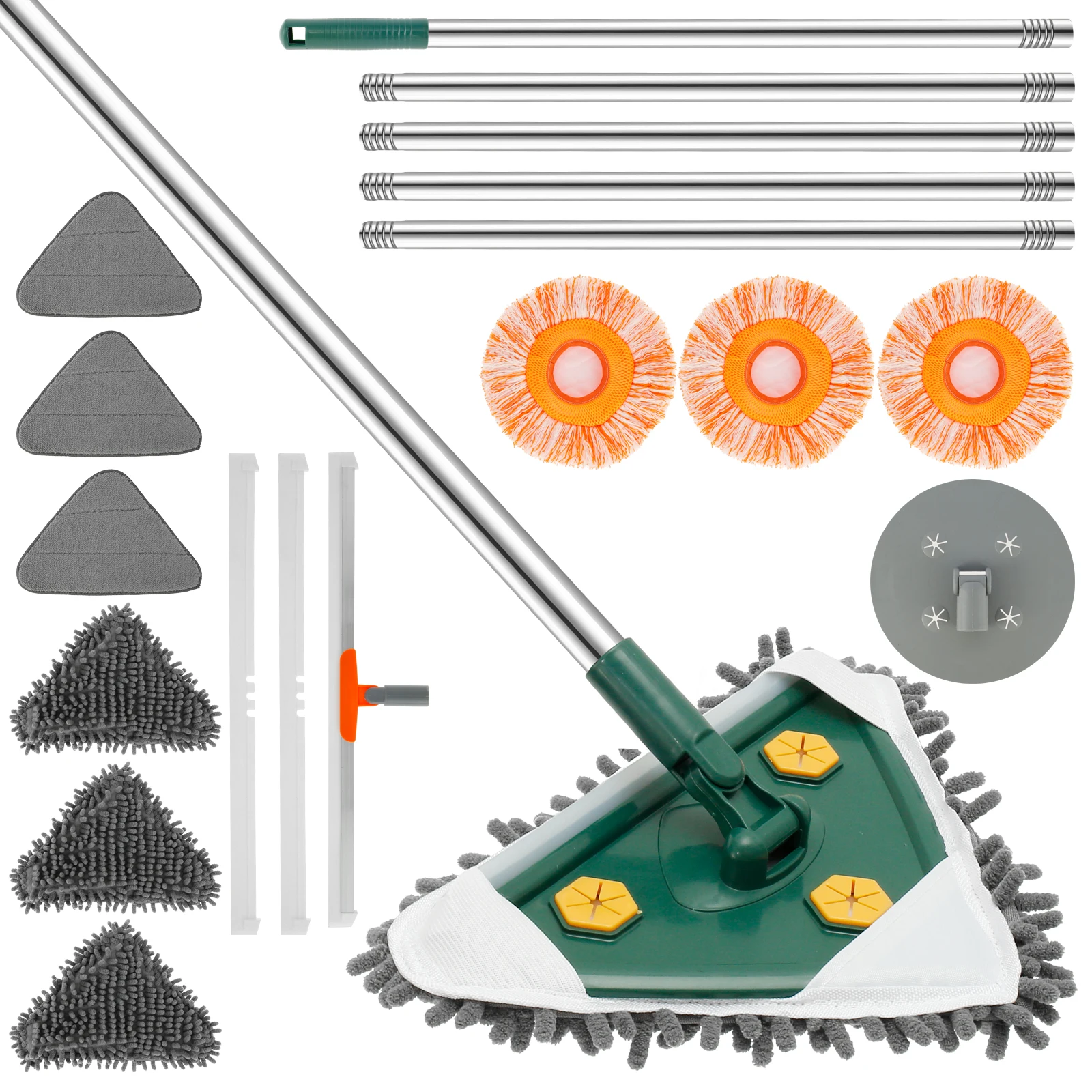 Швабра с длинной ручкой, вращающийся инструмент для мытья стен с 9 сменными насадками, Съемный Настенный очиститель с ракелем
Швабра с длинной ручкой, вращающийся инструмент для мытья стен с 9 сменными насадками, Съемный Настенный очиститель с ракелем