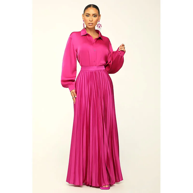 Spring Fashion Pleated Two Piece Set Women Casual Button Shirt Pleated Skirt Two Piece Suit Women
Spring Fashion Pleated Two Piece Set Women Casual Button Shirt Pleated Skirt Two Piece Suit Women