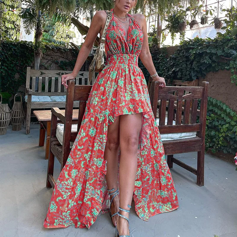 Woman Fashion Elegant Clothing 2022 Spring and Summer Fashion New Women's Temperament Sexy Halter Neck Halter Waist Print Dress
Woman Fashion Elegant Clothing 2022 Spring and Summer Fashion New Women's Temperament Sexy Halter Neck Halter Waist Print Dress