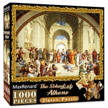 MaxRenard Jigsaw Puzzle 1000 Pieces The School of Athens Raphael Environmentally Friendly Paper Christmas Gift Toy