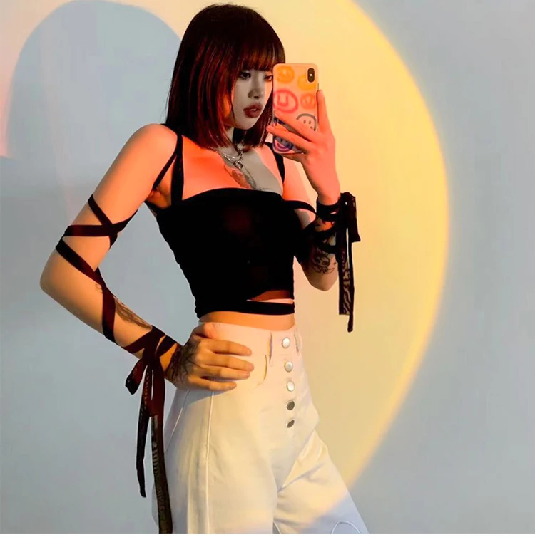 Goth Dark Y2k Gothic Punk Black Women Camis Lace Up Backless Bodycon Crop Tops Emo Alternative Clothes Summer Fashion Streetwear
Goth Dark Y2k Gothic Punk Black Women Camis Lace Up Backless Bodycon Crop Tops Emo Alternative Clothes Summer Fashion Streetwear