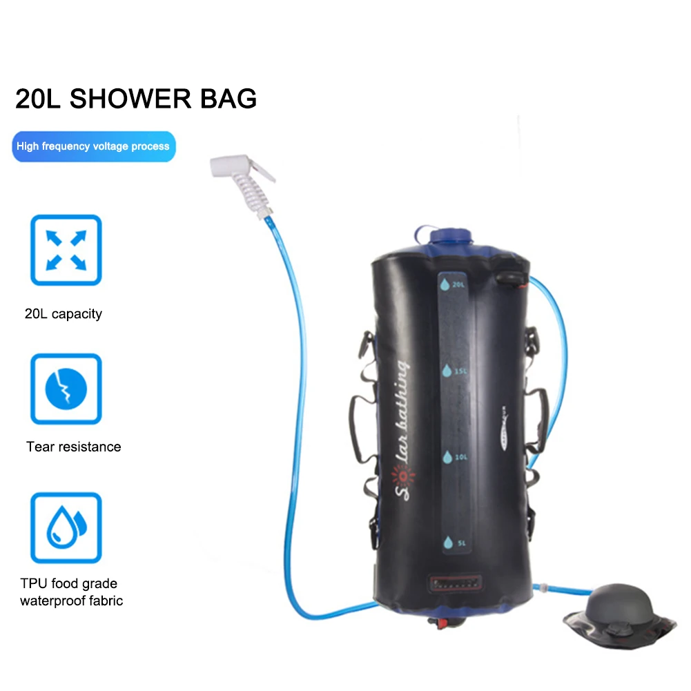 20L Camp Shower Bag Solar Energy Heated Portable Folding Outdoor Bath Bag Travel Hiking Climbing TPU Water Bag
20L Camp Shower Bag Solar Energy Heated Portable Folding Outdoor Bath Bag Travel Hiking Climbing TPU Water Bag