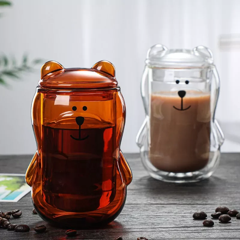 New in 300ML Bear Double Cup Personalized Coffee Mug with Cover Transparent Glass Coffee Cup Cute Cartoon Amber Bear Mugs
New in 300ML Bear Double Cup Personalized Coffee Mug with Cover Transparent Glass Coffee Cup Cute Cartoon Amber Bear Mugs