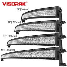 VISORAK 12V 24V 5D Straight Curved SUV 4wd 4x4 ATV Car LED Work Light Bar For Offroad Jeep Hummer Pickup Volvo Truck Scania Van