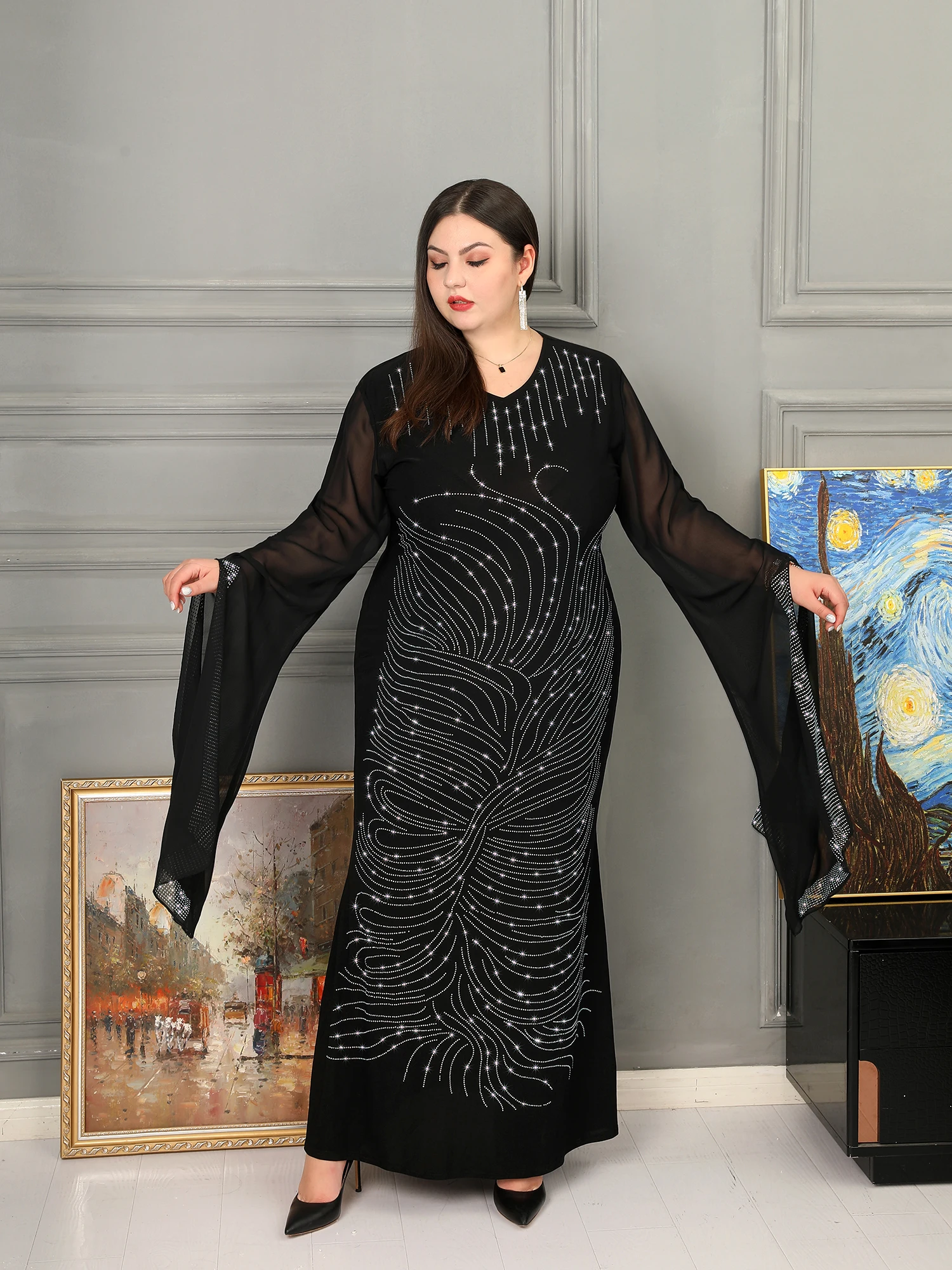 LIZHILIZHI черно-фиолетовое мусульманское платье с длинным рукавом женское стандартное женское платье для вечеринки дня рождения свадьбы 
LIZHILIZHI черно-фиолетовое мусульманское платье с длинным рукавом женское стандартное женское платье для вечеринки дня рождения свадьбы