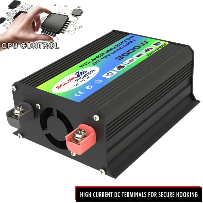 3000W Peak Solar Car Power Inverter DC 12V To AC 220V Car Converter With 2.4A 2-Port USB Adapter With LCD Intelligent Display
3000W Peak Solar Car Power Inverter DC 12V To AC 220V Car Converter With 2.4A 2-Port USB Adapter With LCD Intelligent Display