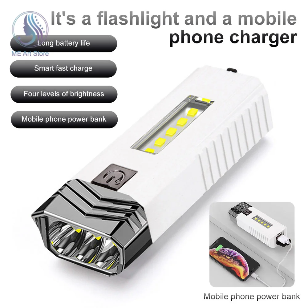 Multifunction Flashlight Power Bank Mini Waterproof Ultra Bright Torch USB Rechargeable Powerful Flashlight For Outdoor Camping
Multifunction Flashlight Power Bank Mini Waterproof Ultra Bright Torch USB Rechargeable Powerful Flashlight For Outdoor Camping