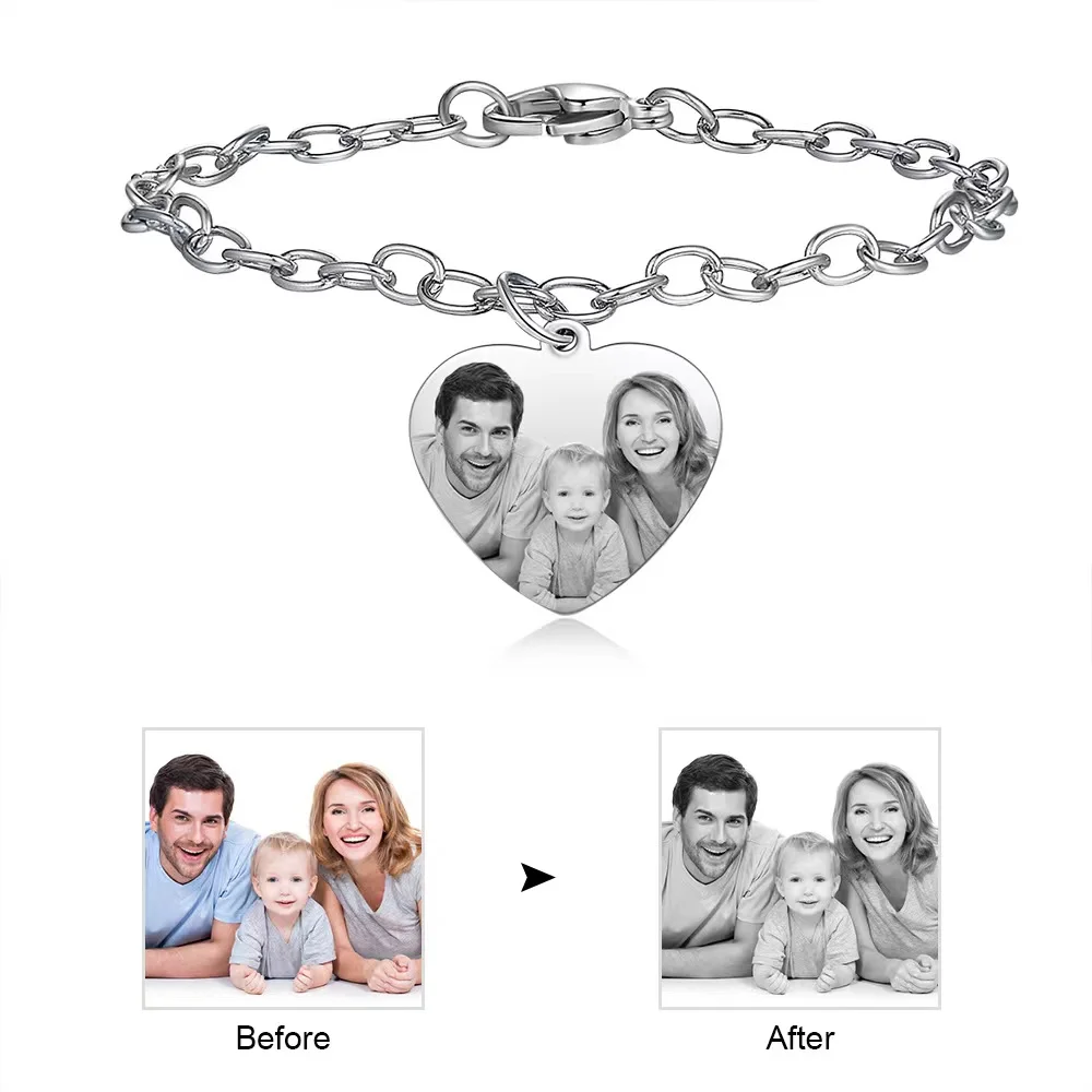 Customized logo Name Engrave Family Photo Text Bangle&Bracelet Stainless Steel Bracelets For Women Men ID Bracelet Jewelry Gifts
Customized logo Name Engrave Family Photo Text Bangle&Bracelet Stainless Steel Bracelets For Women Men ID Bracelet Jewelry Gifts