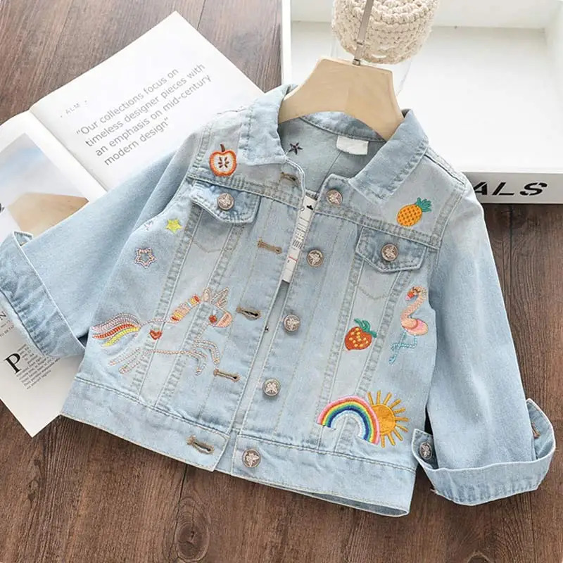 Menoea Kids Denim Jacket 2021 New Style Girls Fashion Children Clothing Autumn Baby Clothes Outerwear Jeans Jackets Coat | Детская