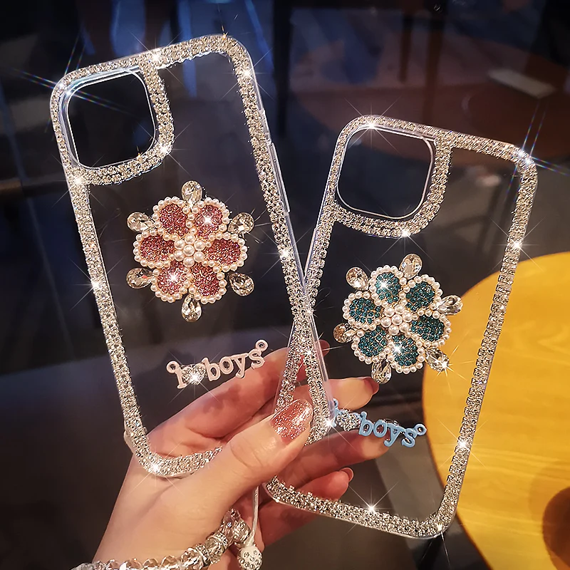 Pearl Rhinestone Flower Crystal Wrist Chain Case for IPhone 13 11 Cover Luxury with Diamond for IPhone 13 12 Pro Max Phone Case
Pearl Rhinestone Flower Crystal Wrist Chain Case for IPhone 13 11 Cover Luxury with Diamond for IPhone 13 12 Pro Max Phone Case