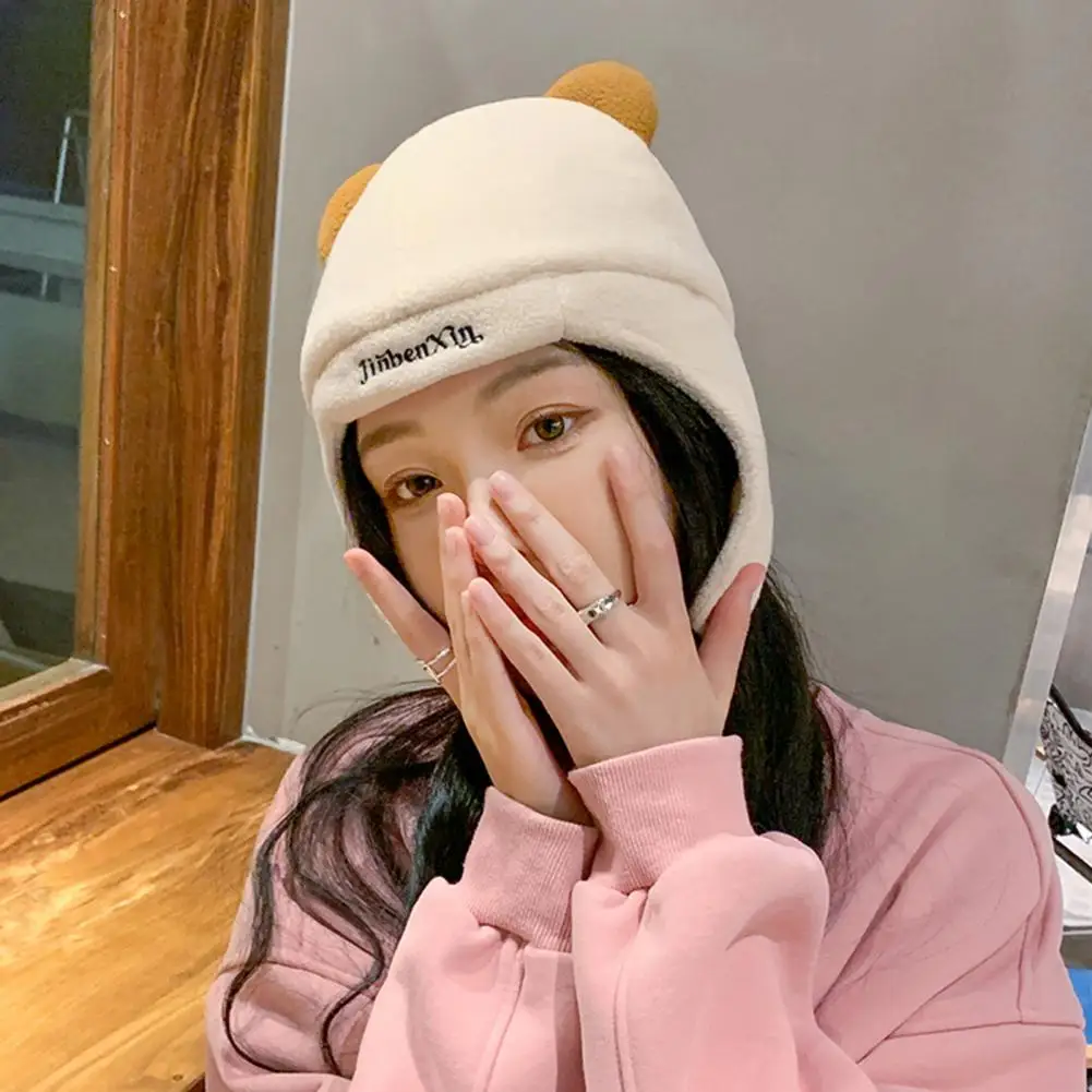 Шапка для девочек с защитой от холода Модная женская шапка-ушанка с медвежьими ушками мягкая теплая Регулируемая зимняя шапка для активного отдыха велосипедная шапка для девочек 
Шапка для девочек с защитой от холода Модная женская шапка-ушанка с медвежьими ушками мягкая теплая Регулируемая зимняя шапка для активного отдыха велосипедная шапка для девочек