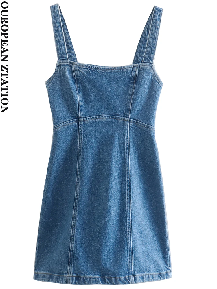 PAILETE Women 2022 fashion denim mini dress vintage backless zipper tie wide straps female dresses vestidos mujer
PAILETE Women 2022 fashion denim mini dress vintage backless zipper tie wide straps female dresses vestidos mujer