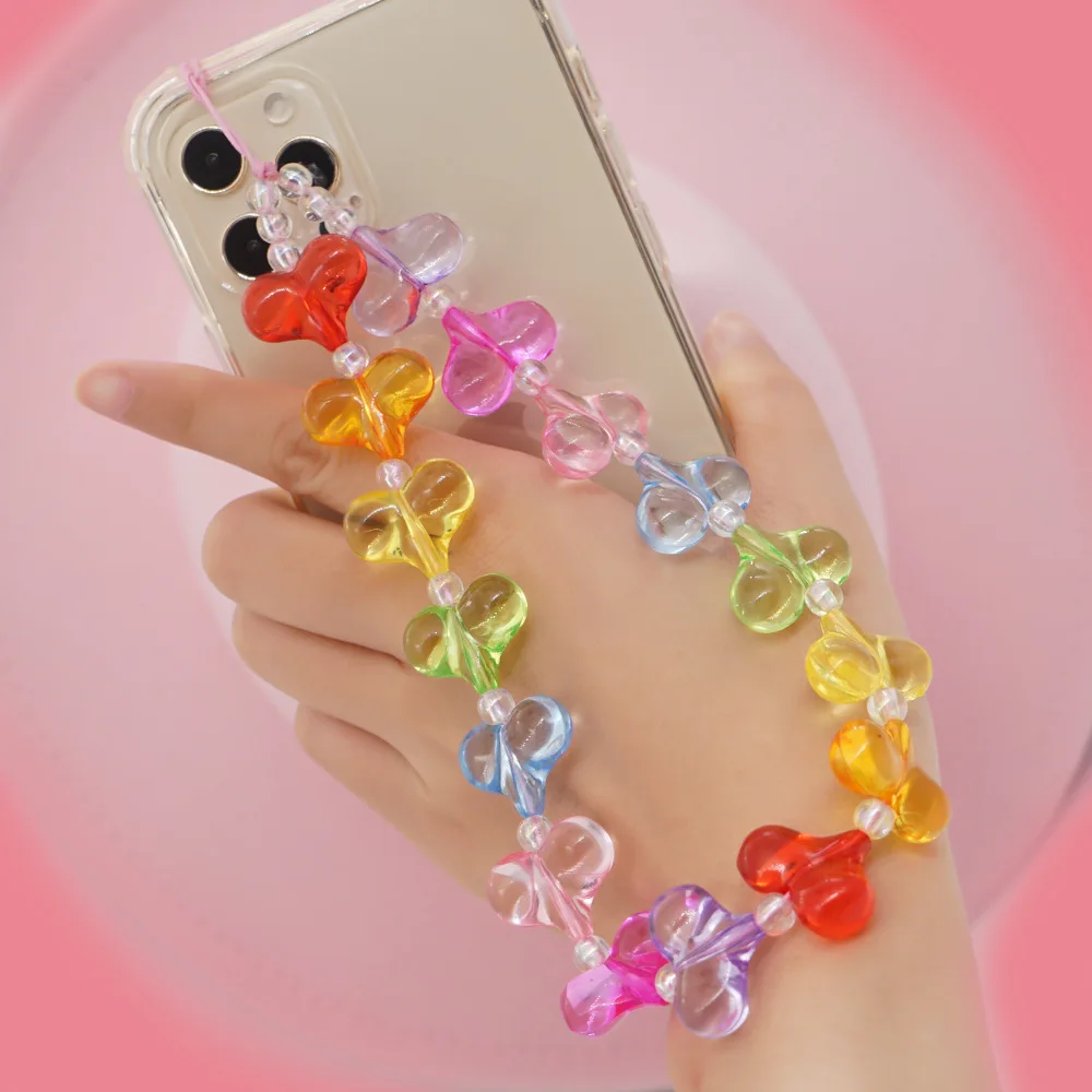 DIY Mobile Phone Chain Heart Colorful Handmade Beaded Chain Cute Acrylic Striped Bead Anti-lost Mobile Phone Rope Bag Pendant
DIY Mobile Phone Chain Heart Colorful Handmade Beaded Chain Cute Acrylic Striped Bead Anti-lost Mobile Phone Rope Bag Pendant