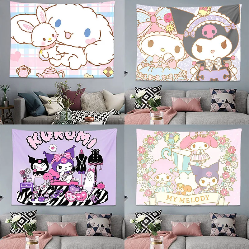 148*128CM Kawaii Sanrios Background Cloth kuromi My Melody Cinnamoroll Cartoon Home Bedroom Room Background Decoration Cloth
148*128CM Kawaii Sanrios Background Cloth kuromi My Melody Cinnamoroll Cartoon Home Bedroom Room Background Decoration Cloth
