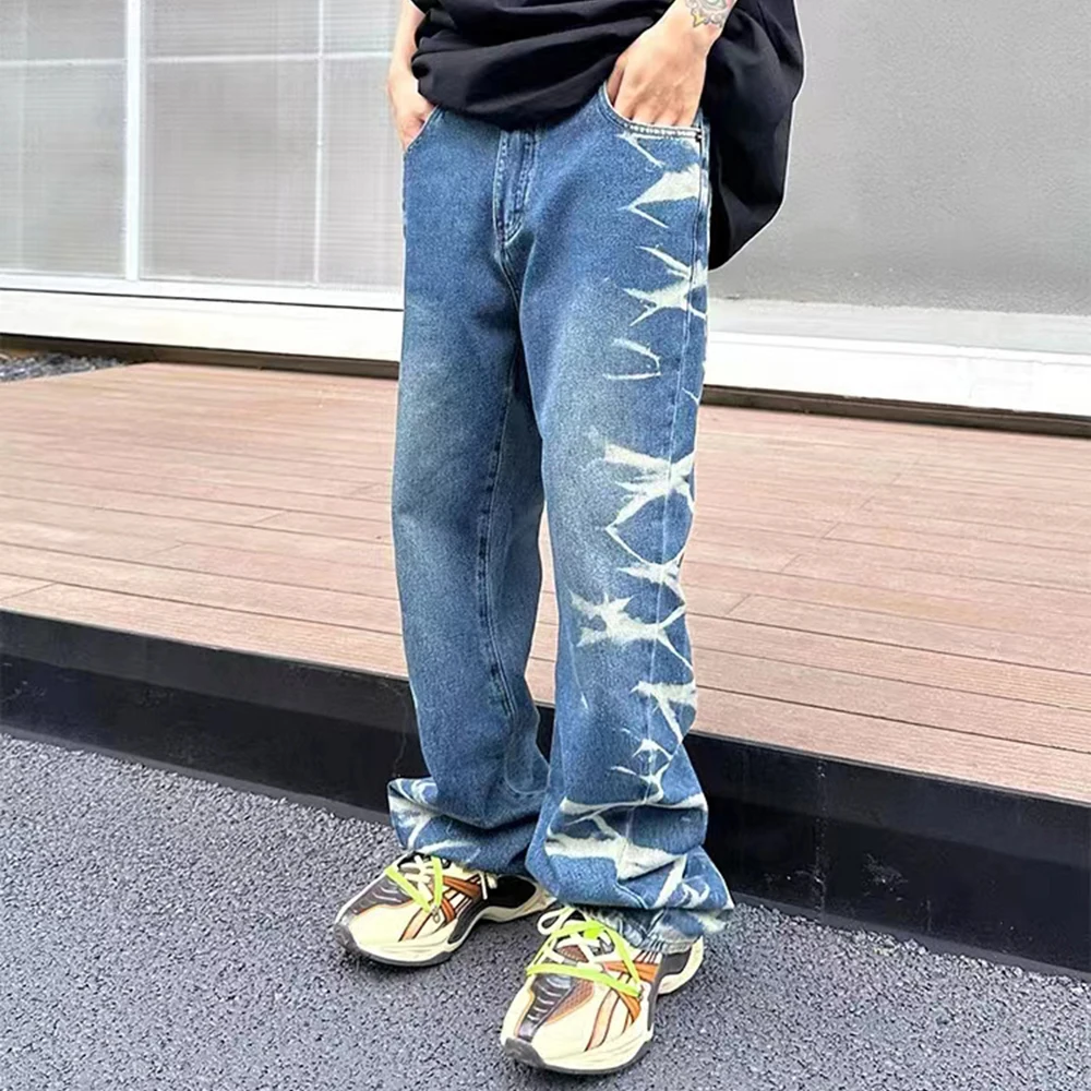 Y2K Thistles and Thorns Tie Dye Washed Elastic Waist Jeans Pants Men's Straight Vintage Patchwork Baggy Casual Denim Trousers
Y2K Thistles and Thorns Tie Dye Washed Elastic Waist Jeans Pants Men's Straight Vintage Patchwork Baggy Casual Denim Trousers