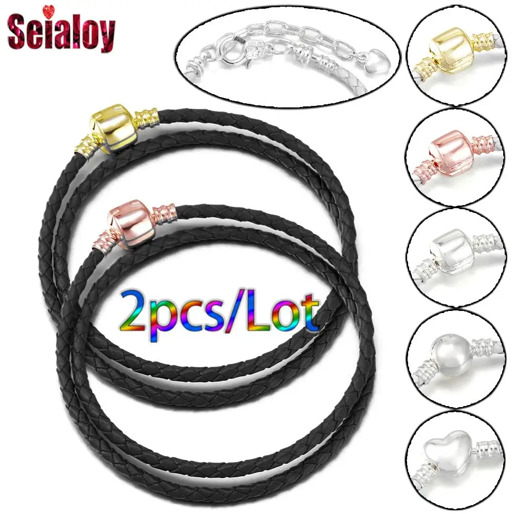 Seialoy 2-pack High Quality 2 Circle Black Leather Bracelets For Couple Friend Fit Handmade Beads Fashion Charm Bracelet Jewelry
Seialoy 2-pack High Quality 2 Circle Black Leather Bracelets For Couple Friend Fit Handmade Beads Fashion Charm Bracelet Jewelry