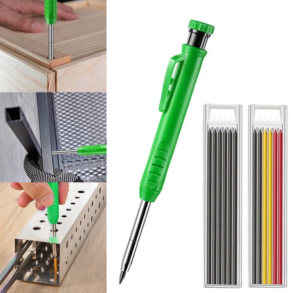 Carpenter Pencil With Refill Leads And Built-in Sharpener For Deep Hole Marker For Draw Metal, Plastic, Glass, Wood, Paper
Carpenter Pencil With Refill Leads And Built-in Sharpener For Deep Hole Marker For Draw Metal, Plastic, Glass, Wood, Paper