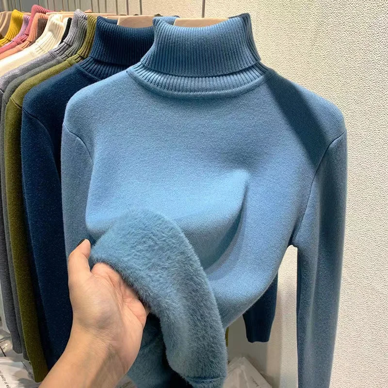 Winter Clothes Women Turtleneck Sweater Autumn Elegant Thick Warm Long Sleeve Knitted Pullover Female Sweaters Casual Tops 
Winter Clothes Women Turtleneck Sweater Autumn Elegant Thick Warm Long Sleeve Knitted Pullover Female Sweaters Casual Tops