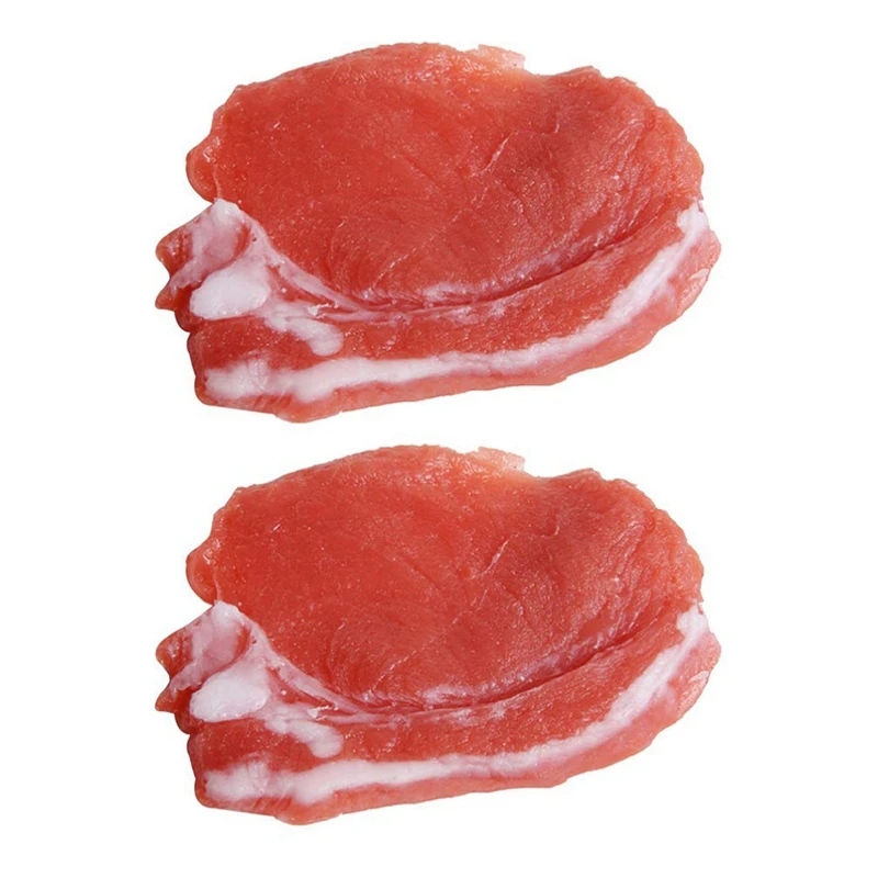 

A63I 2 шт. поддельные готовые свежие свиные имитации Реалистичного мяса еды кухонный шкаф стол украшение фотография реквизит дисплей